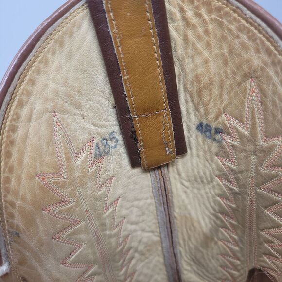 Vintage Tony Lama Boots Mens 8.5 Brown Leather Western Cowboy Rodeo - Picture 11 of 13